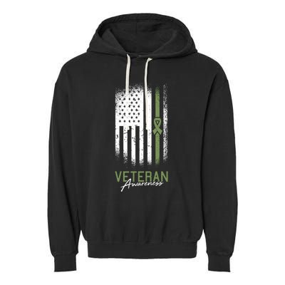 Veterans Day Awareness American Flag Military Army Soldier Gift Garment-Dyed Fleece Hoodie