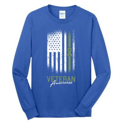 Veterans Day Awareness American Flag Military Army Soldier Gift Tall Long Sleeve T-Shirt