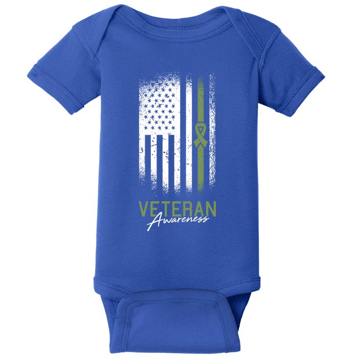 Veterans Day Awareness American Flag Military Army Soldier Gift Baby Bodysuit