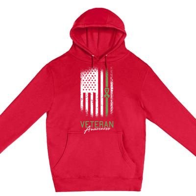 Veterans Day Awareness American Flag Military Army Soldier Gift Premium Pullover Hoodie