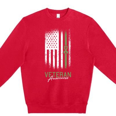 Veterans Day Awareness American Flag Military Army Soldier Gift Premium Crewneck Sweatshirt