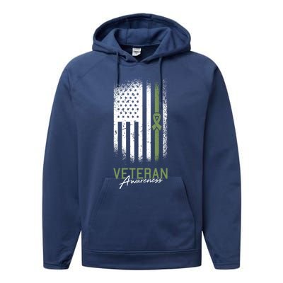 Veterans Day Awareness American Flag Military Army Soldier Gift Performance Fleece Hoodie