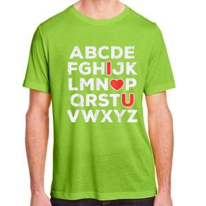 Valentines Day Alphabet ABC I Love You Teacher Adult ChromaSoft Performance T-Shirt