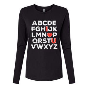 Valentines Day Alphabet ABC I Love You Teacher Womens Cotton Relaxed Long Sleeve T-Shirt