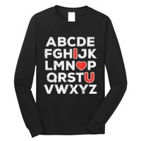 Valentines Day Alphabet ABC I Love You Teacher Long Sleeve Shirt