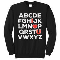 Valentines Day Alphabet ABC I Love You Teacher Sweatshirt