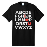 Valentines Day Alphabet ABC I Love You Teacher Tall T-Shirt