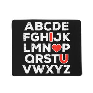 Valentines Day Alphabet ABC I Love You Teacher Mousepad