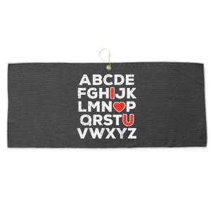 Valentines Day Alphabet ABC I Love You Teacher Large Microfiber Waffle Golf Towel