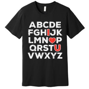 Valentines Day Alphabet ABC I Love You Teacher Premium T-Shirt