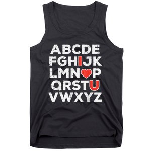 Valentines Day Alphabet ABC I Love You Teacher Tank Top