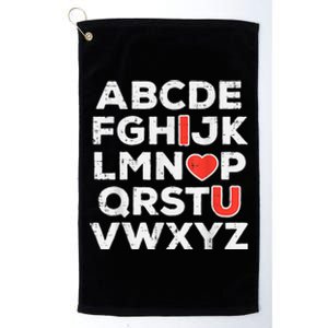 Valentines Day Alphabet ABC I Love You Teacher Platinum Collection Golf Towel