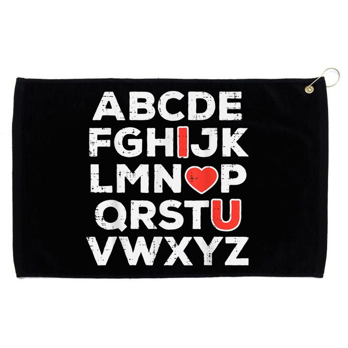 Valentines Day Alphabet ABC I Love You Teacher Grommeted Golf Towel