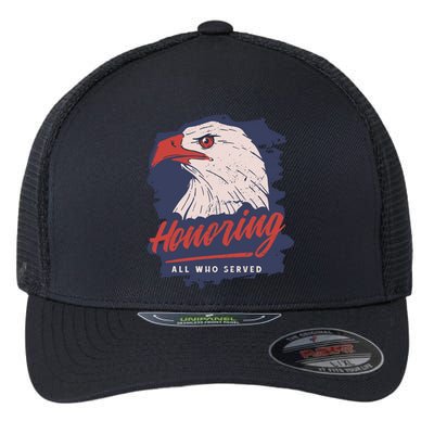 Veterans Day America Military Eagle Honor Soldier Gift Flexfit Unipanel Trucker Cap