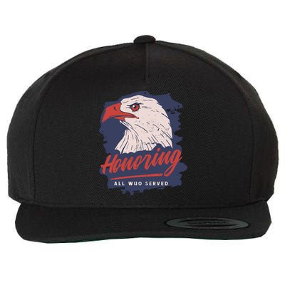 Veterans Day America Military Eagle Honor Soldier Gift Wool Snapback Cap