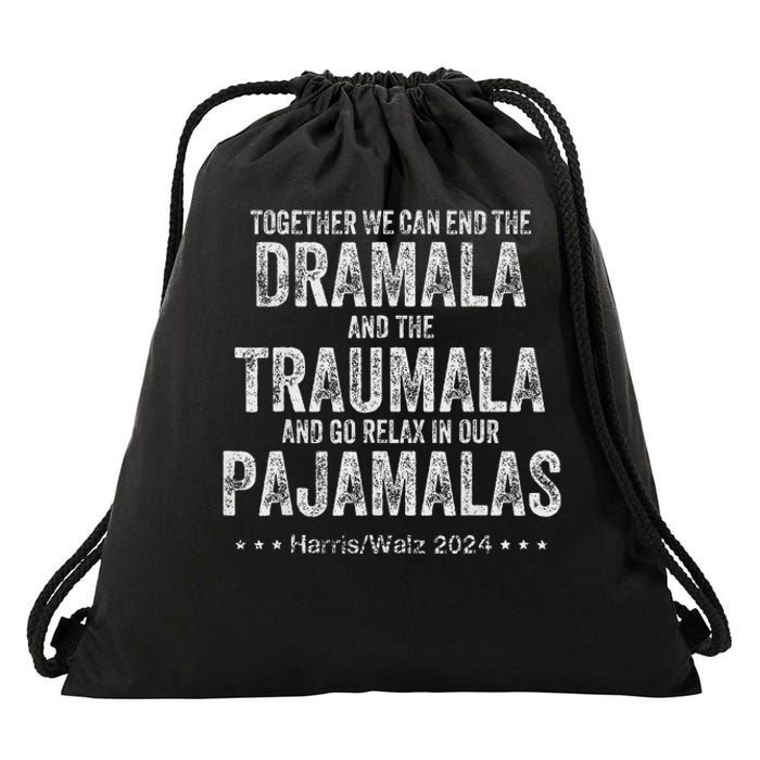 Vintage Dramala And The Traumala Harris Walz Drawstring Bag