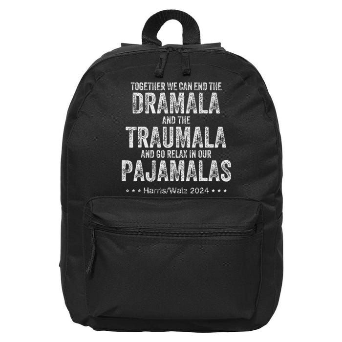 Vintage Dramala And The Traumala Harris Walz 16 in Basic Backpack