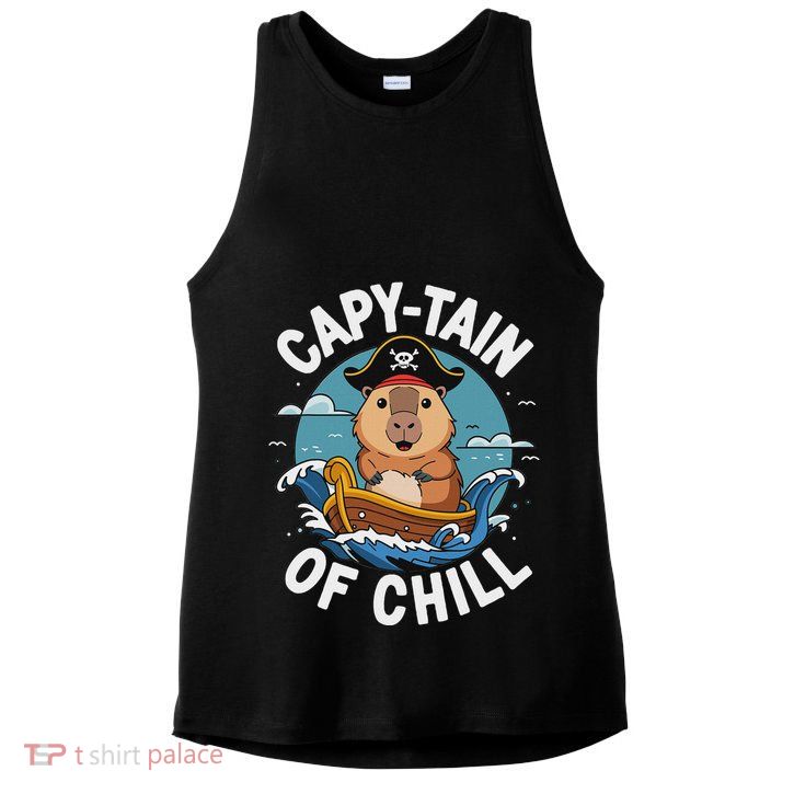 Vyloxa Designs Adult Capybara Cartoon Ladies PosiCharge Tri-Blend Wicking Tank