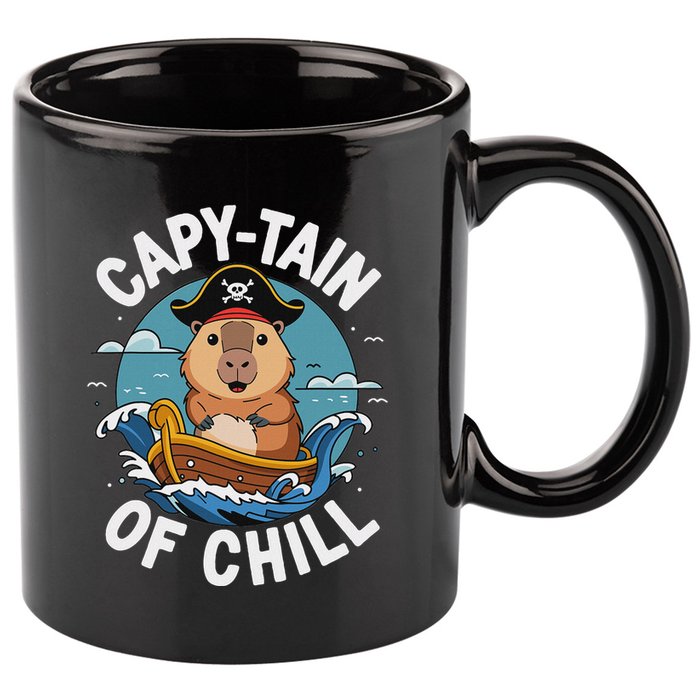 Vyloxa Designs Adult Capybara Cartoon 11oz C Handle Ceramic Mug