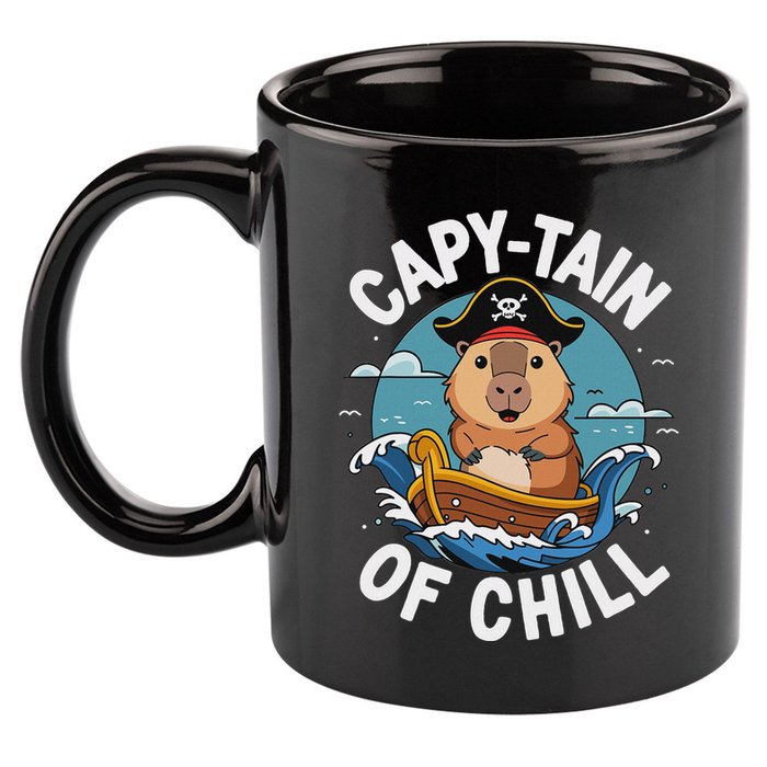 Vyloxa Designs Adult Capybara Cartoon 11oz C Handle Ceramic Mug