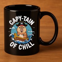 Vyloxa Designs Adult Capybara Cartoon 11oz C Handle Ceramic Mug