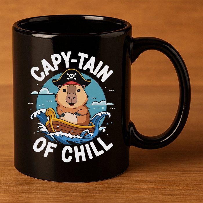 Vyloxa Designs Adult Capybara Cartoon 11oz C Handle Ceramic Mug