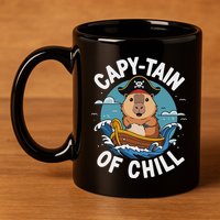 Vyloxa Designs Adult Capybara Cartoon 11oz C Handle Ceramic Mug