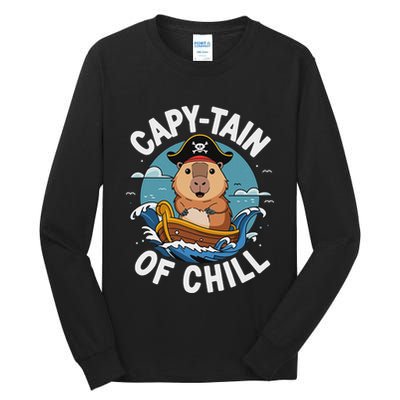 Vyloxa Designs Adult Capybara Cartoon Tall Long Sleeve T-Shirt