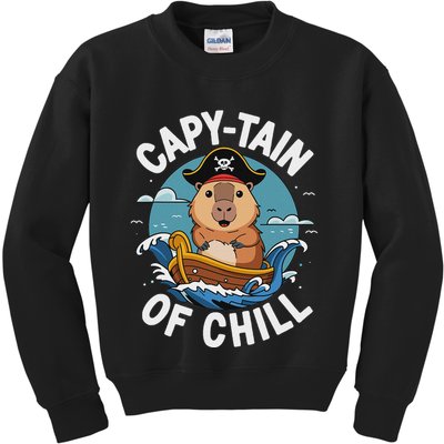 Vyloxa Designs Adult Capybara Cartoon Kids Sweatshirt
