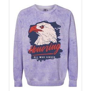 Veterans Day America Military Eagle Honor Soldier Cute Gift Colorblast Crewneck Sweatshirt