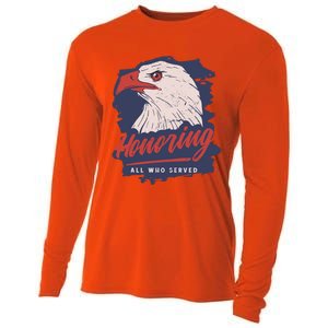 Veterans Day America Military Eagle Honor Soldier Cute Gift Cooling Performance Long Sleeve Crew