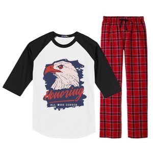 Veterans Day America Military Eagle Honor Soldier Cute Gift Raglan Sleeve Pajama Set