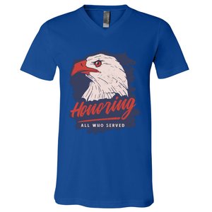 Veterans Day America Military Eagle Honor Soldier Cute Gift V-Neck T-Shirt