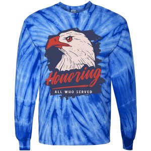 Veterans Day America Military Eagle Honor Soldier Cute Gift Tie-Dye Long Sleeve Shirt