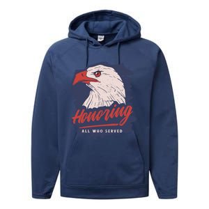 Veterans Day America Military Eagle Honor Soldier Cute Gift Performance Fleece Hoodie