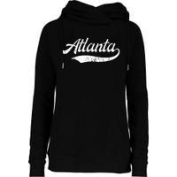 Vintage Distressed Atlanta Retro Womens Funnel Neck Pullover Hood