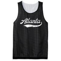 Vintage Distressed Atlanta Retro Mesh Reversible Basketball Jersey Tank