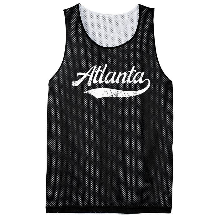 Vintage Distressed Atlanta Retro Mesh Reversible Basketball Jersey Tank