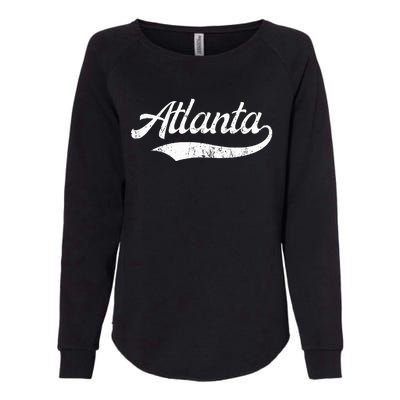 Vintage Distressed Atlanta Retro Womens California Wash Sweatshirt