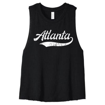 Vintage Distressed Atlanta Retro Women's Racerback Cropped Tank