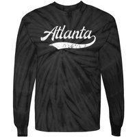 Vintage Distressed Atlanta Retro Tie-Dye Long Sleeve Shirt