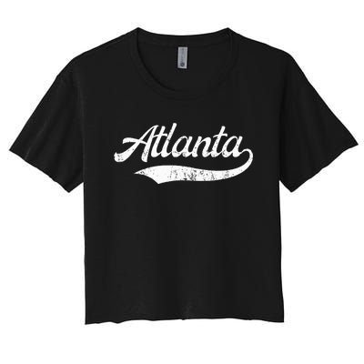 Vintage Distressed Atlanta Retro Women's Crop Top Tee