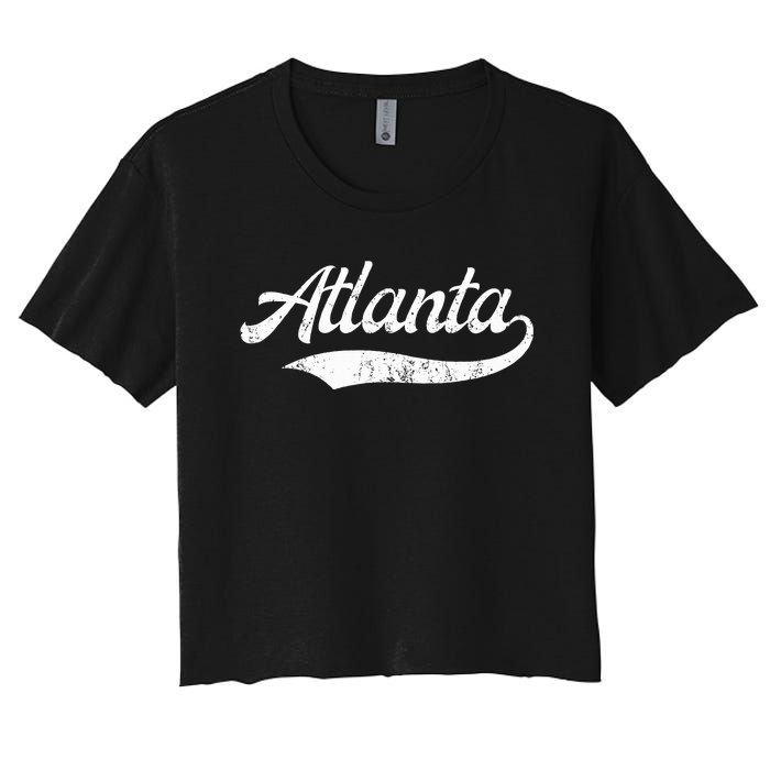 Vintage Distressed Atlanta Retro Women's Crop Top Tee