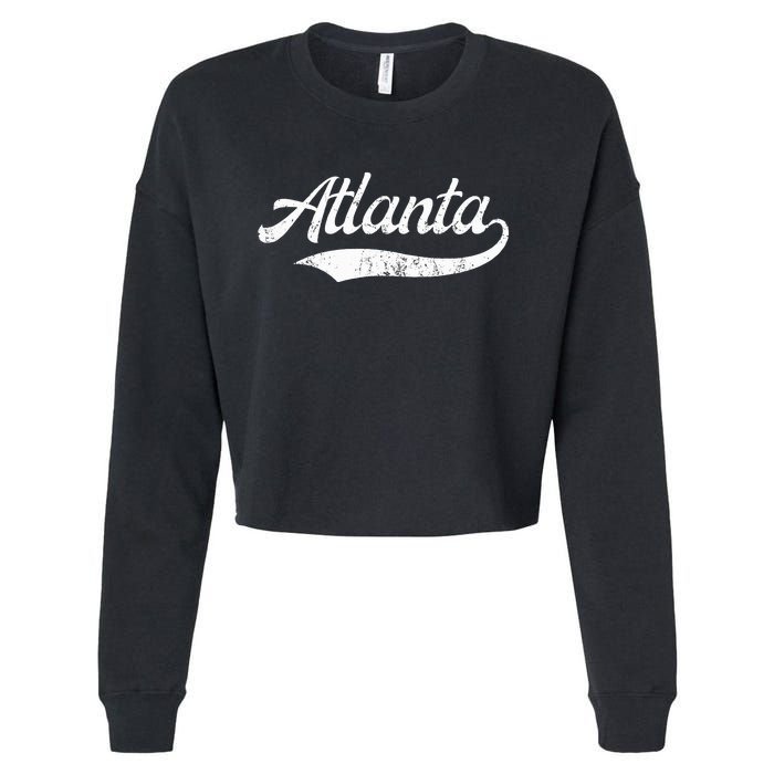 Vintage Distressed Atlanta Retro Cropped Pullover Crew