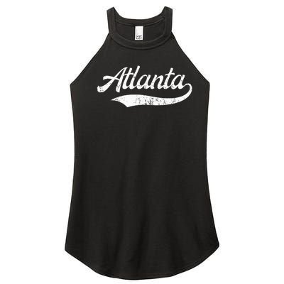 Vintage Distressed Atlanta Retro Women's Perfect Tri Rocker Tank