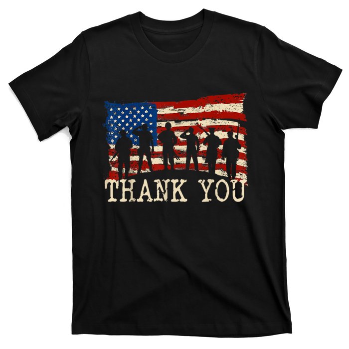 Veterans Day American Flag Thank You Veterans Proud Veteran T-Shirt