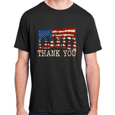 Veterans Day American Flag Thank You Veterans Proud Veteran Adult ChromaSoft Performance T-Shirt