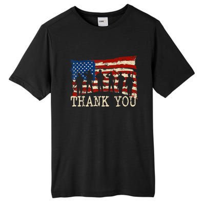 Veterans Day American Flag Thank You Veterans Proud Veteran Tall Fusion ChromaSoft Performance T-Shirt