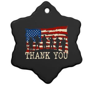 Veterans Day American Flag Thank You Veterans Proud Veteran Ceramic Star Ornament