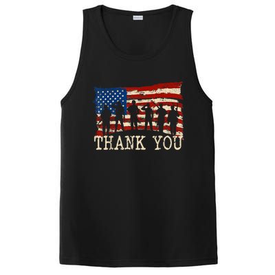 Veterans Day American Flag Thank You Veterans Proud Veteran PosiCharge Competitor Tank